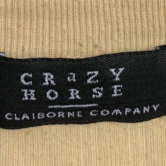 (T38) Crazy Horse, Claiborne Co. Men's 2XL Yellow Polo V-neck - Picture 6 of 6